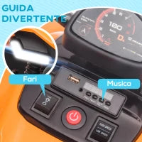 Quad per Bambini 3-8 Anni con Licenza McLaren e Fari LED, 107x71x73.5 cm, Nero e Arancione
