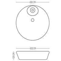 Lavabo da appoggio ceramica bianco tondo lavandino arredo bagno 43x43x12 cm
