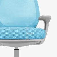 Sedia da Ufficio Ergonomica e Reclinabile ad Altezza Regolabile con 5 Rotelle, 55x48x82.5-94.5 cm, Azzurra