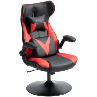Sedia da Gaming con Funzione Oscillante, Sedia Girevole, Regolabile in Altezza, Seduta Imbottita, Metallo, 67 x 71 x 112 cm, Rosso