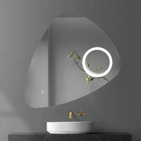 Specchio 5 mm triangolare smussato led interruttore touch alluminio mdf *** misure 80x80 cm, tonalità standard 6000-...