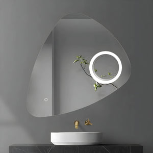 Specchio 5 mm triangolare smussato led interruttore touch alluminio mdf *** misure 80x80 cm, tonalità standard 6000-...