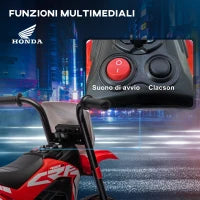 Moto Elettrica per Bambini con Licenza Honda CRF450RL a 3 Ruote, Età 18-36 Mesi, Rosso