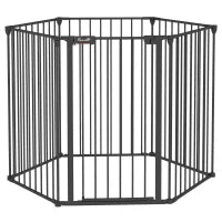 Cancellino per Cani Taglia Media Pieghevole e Modulabile in Metallo e Plastica, 123x102x90 cm, Nero