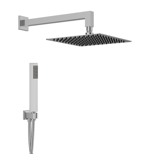 Kit doccia quadro 20x20 cm completo soffione braccio presa acqua doccetta laccio *** tipo di accessorio soffione 4 mm...