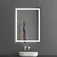 Specchio 5 mm rettangolare squadrato cornice led interruttore touch *** misure 60x80 cm, tonalità standard 6000-6500...