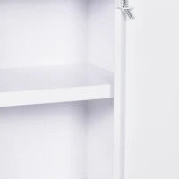 kleankin Armadietto Medicinali a 3 Ripiani in Acciaio Inox con 2 Chiavi e Montaggio a Parete, 30x14x46 cm, Bianco