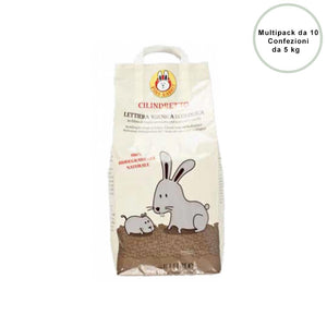 Multipack 10 pz di lettiera igienica ecologica per roditori e rettili cilindretto 8 litri kg 5