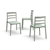 PAZZO DESIGN Sedia Luca set da 4 sedie verde in Polipropilene