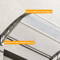 Tettoia in Policarbonato Anti-UV da Esterno per Porte e Finestre da 100x80 cm