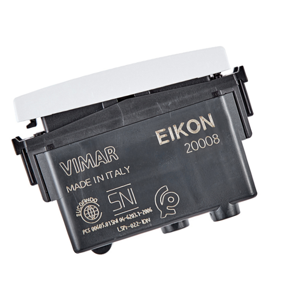 Vimar pulsante 1p no 10a illuminabile con tasto sostituibile serie eikon *** colore bianco, confezione 1
