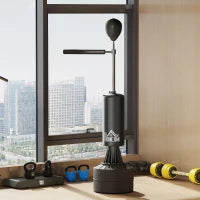 Sacco da Boxe Autoportante con Punching Ball e Braccio Rotante 3 in 1, Altezza Regolabile, Nero