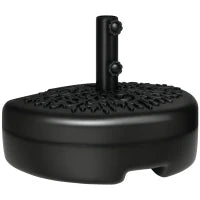 Base per Ombrellone Semicircolare Riempibile con Sabbia o Acqua per Pali 38-48mm, Nero