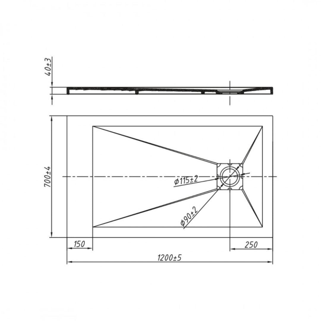 Piatto doccia bianco mineral marmo resina antiscivolo h4 cm *** misure l120 x p70 x h4 cm, confezione 1