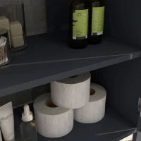 kleankin Mobile Sottolavabo in Truciolato e MDF a 2 Ante con Ripiano Interno Regolabile, 60x30x60 cm, Grigio