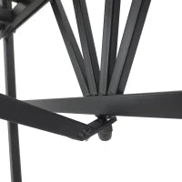 Panchina da Giardino da 2 Posti con Pergolato, in Metallo, 115 x 59 x 203 cm, Nero