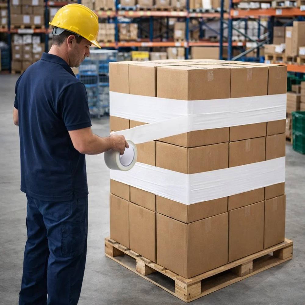 Nastro adesivo silenzioso bianco 50x132m per imballaggio professionale