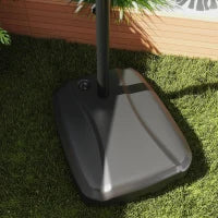 Ombrellone a Braccio 2.5x2.5 m con Base Riempibile, Manovella e Testa Inclinabile, Grigio Scuro