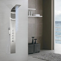 Colonna doccia termostatica siria 4 funzioni getto a cascata bocchette lombari *** finitura- spazzolato, confezione 1