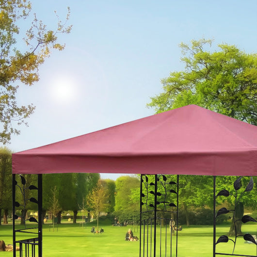 Telo Tetto ricambio per gazebo da sole 3x3m, Tessuto copertura superiore per gazebo Rosso Bordeaux-Gazebo
