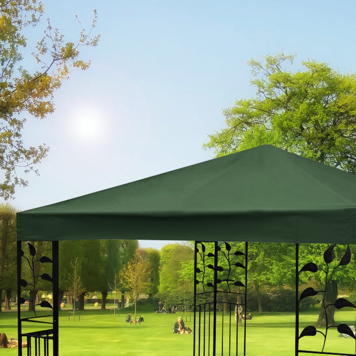 Telo Tetto ricambio per gazebo da sole 3x3m, Tessuto copertura superiore per gazebo Verde-Gazebo
