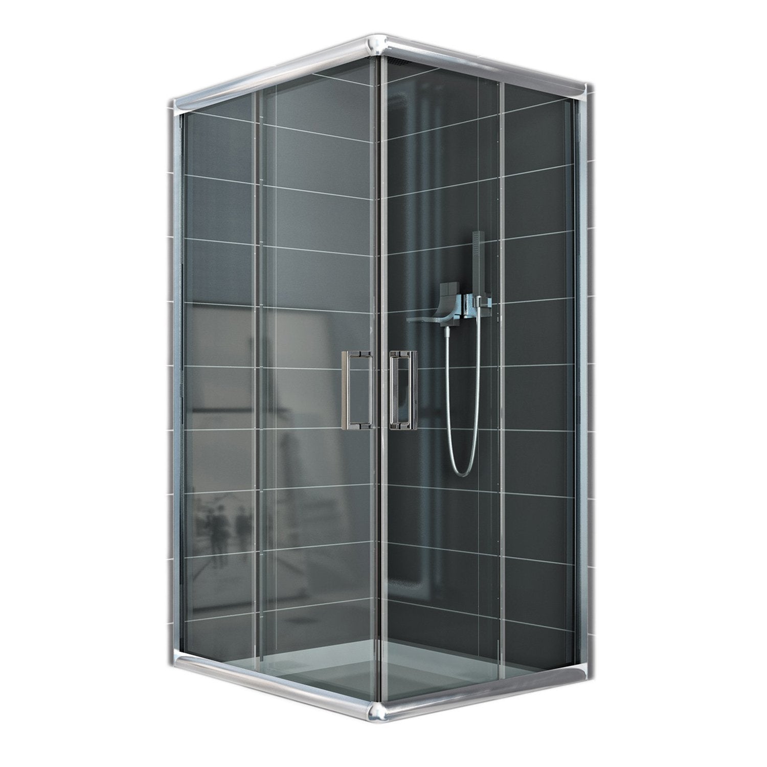 Box Doccia Rettangolare 75x90 H185 Trasparente 6mm mod. Alabama