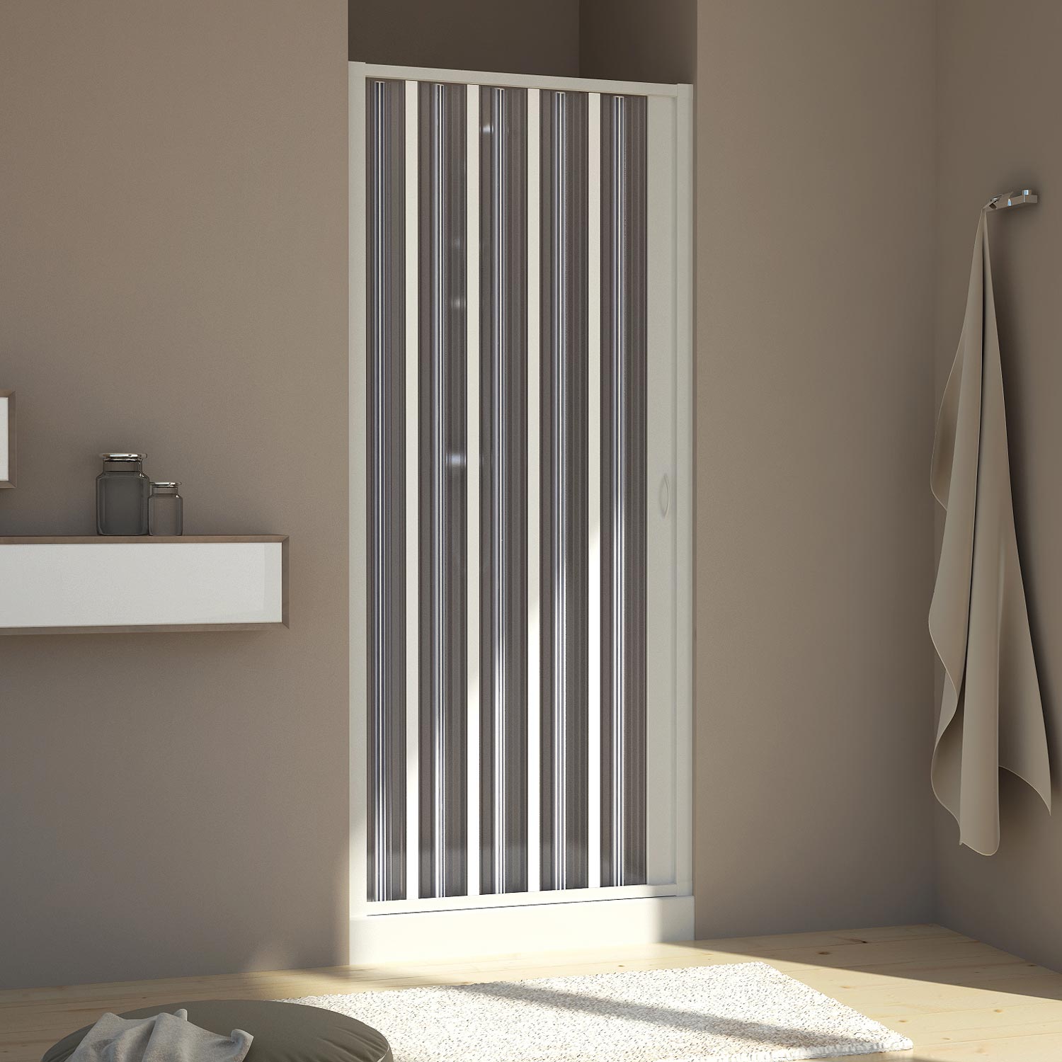Porta Doccia 140CM H185 PVC mod. Aura Laterale