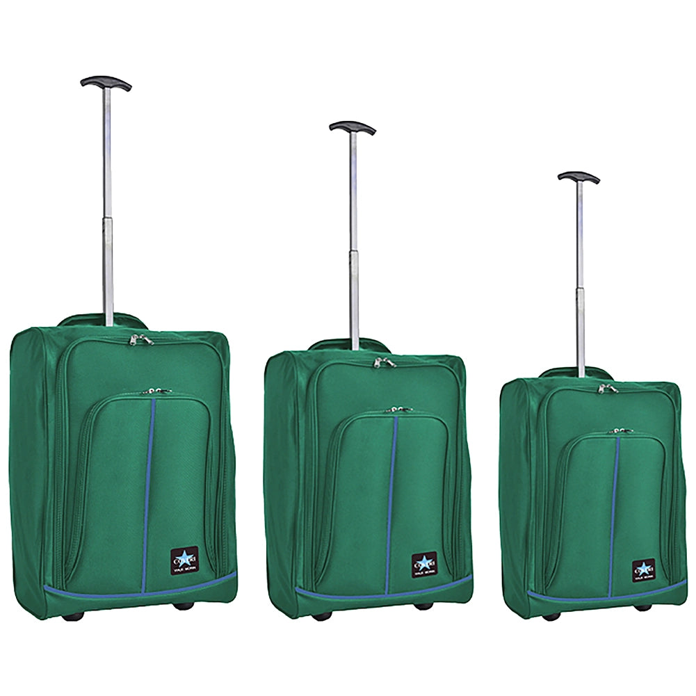 Set 3 Valigie Morbide Trolley da Viaggio Bagaglio a Mano con Ruote h50-55-60 cm