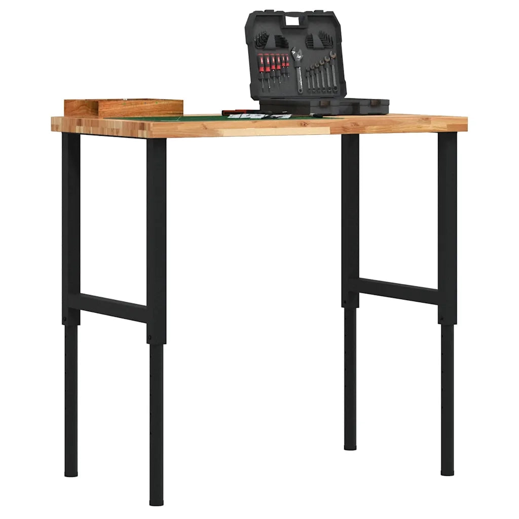 vidaXL Banco Lavoro 100x60x(73-99,5) cm Legno di Acacia Rettangolare