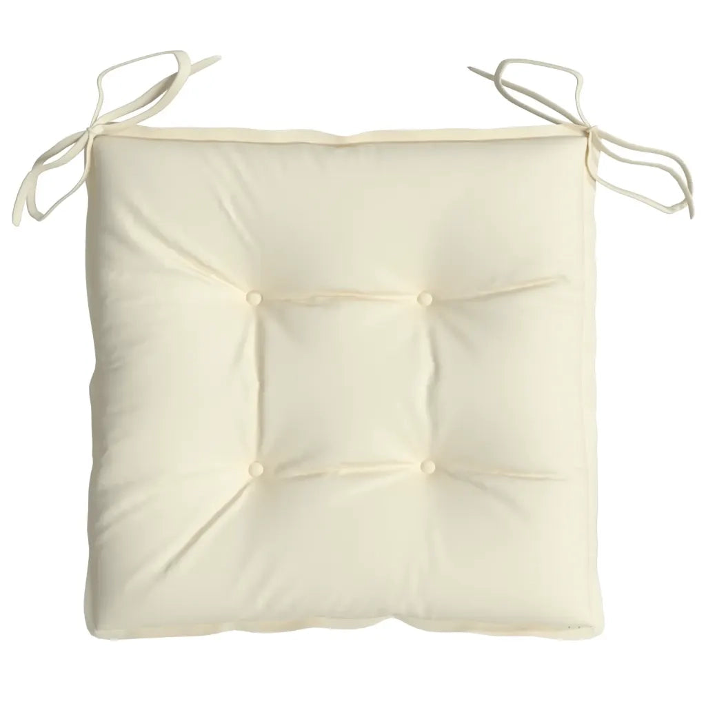 Cuscini per Sedia 2pz Bianco Crema 40x40x7 cm in Tessuto Oxford
