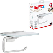 Exxclusiv Scopino WC, Autoadesivo, Look Acciaio Inox, Design Sofisticato, Inox Assicurato, 445mm x 98mm x 138mm