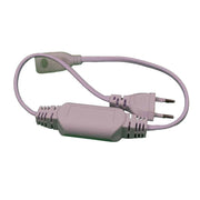 Cavo di Alimentazione per Striscia LED 8A 2Gx0,75mm² 200-240V Lunghezza 0,5m Colore Bianco + Tappi di Chiusura