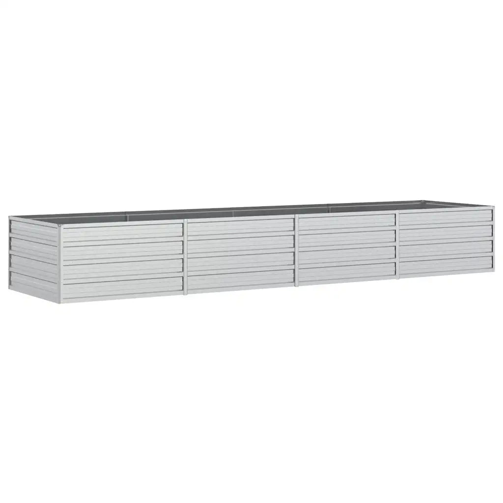 Fioriere | Cassetta per fiori | Letto Rialzato Giardino 320x80x45 cm in Acciaio Zincato Argento