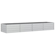 Fioriere | Cassetta per fiori | Letto Rialzato Giardino 320x80x45 cm in Acciaio Zincato Argento