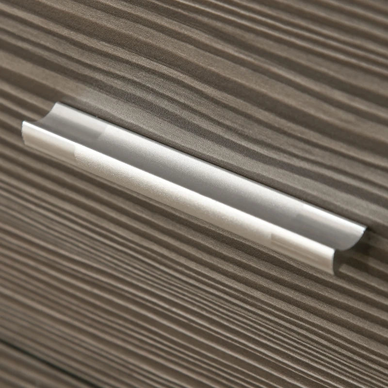 Cassettiera con 4 cassetti in truciolare e metallo per camera da letto, soggiorno e ufficio, grigio bianco 76 × 35 × 72 cm