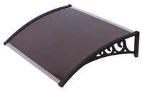 Pensilina Tettoia in Policarbonato Alveolare Fumè 150x100 cm Masi Marrone