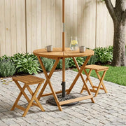 Tavolo da Giardino Pieghevole Naturale Ø90 x 75 cm