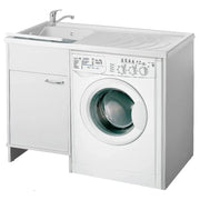Lavatoio e Coprilavatrice in PVC 109x60x89 cm Forlani Tidy Bianco Lato Sinistro