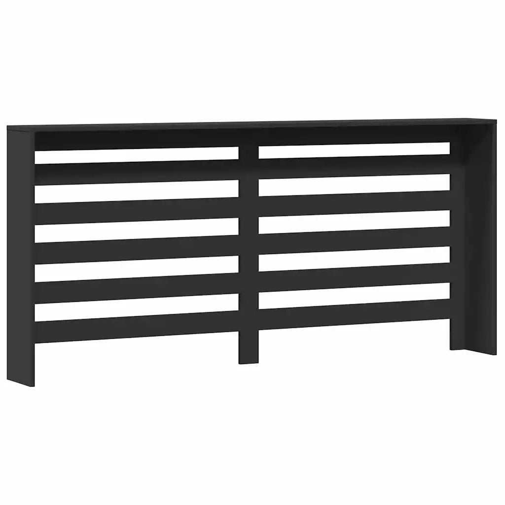 vidaXL Copertura Termosifone Nera 175x20x82 cm in Legno Multistrato