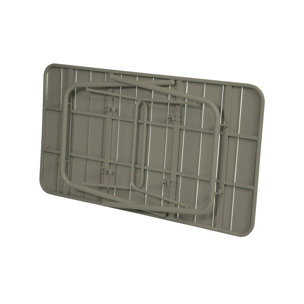 Tavolo da giardino pieghevole in metallo 6 posti, 140cm, verde kaki