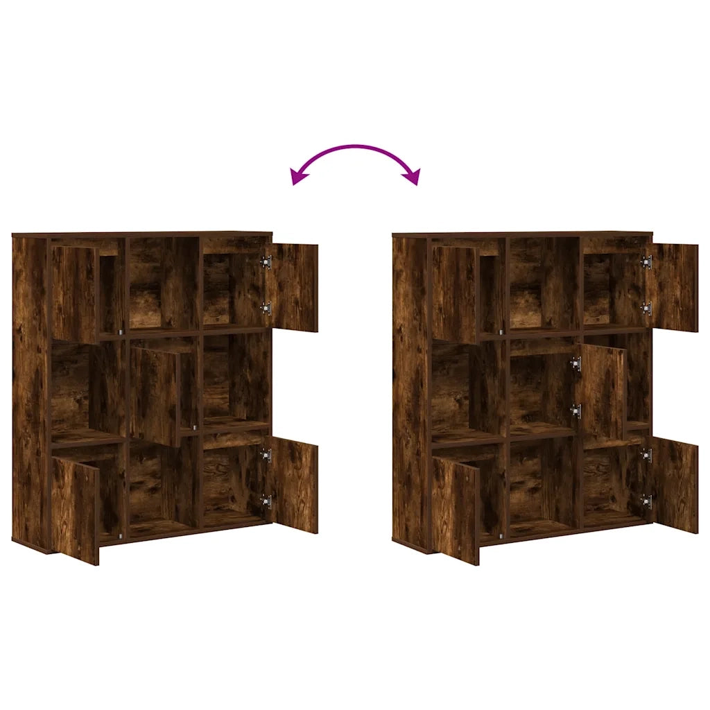 Libreria-Scaffale per Libri-Mobile di Stoccaggio Rovere Fumo 89x24x101,5 cm in Legno Multistrato