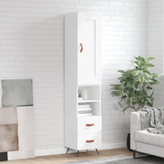 Credenza-Buffet-Armadio da cucina Bianca 34,5x34x180 cm in Legno Multistrato 390760
