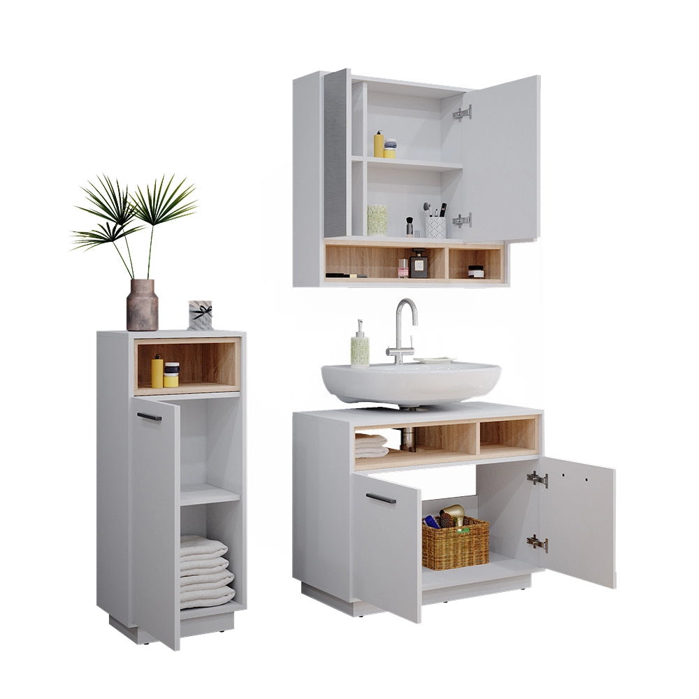 Vicco Set mobili bagno Bianco 3 parti