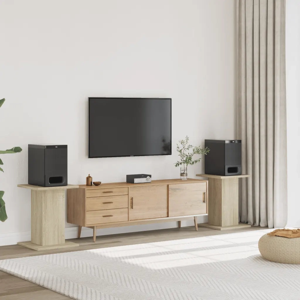 Supporti Altoparlanti 2 pz Rovere 30x30x40 cm in Multistrato CFW3637173