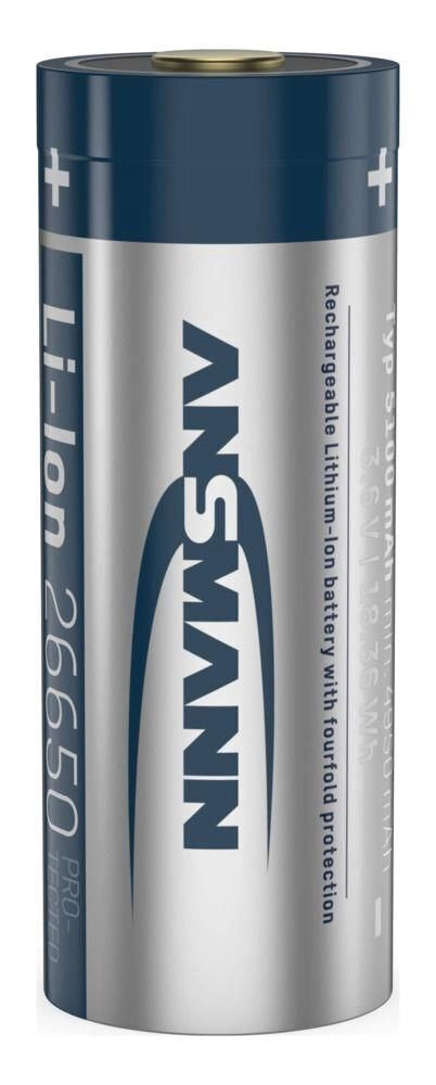 Ansmann 1307-0012 Batteria ricaricabile 26650 Li-Ion 3,6 V 5100 mAh con USB-C colore Nero