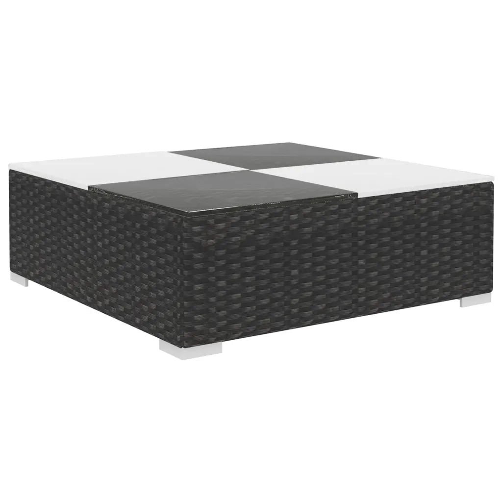 Set Divani da Giardino 6 pz | Set Salotto da Giardino con Cuscini in Polyrattan Nero