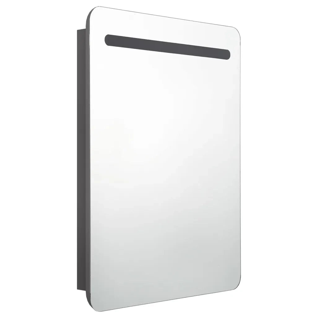 vidaXL Armadietto Bagno con Specchio e LED Grigio 60x11x80 cm
