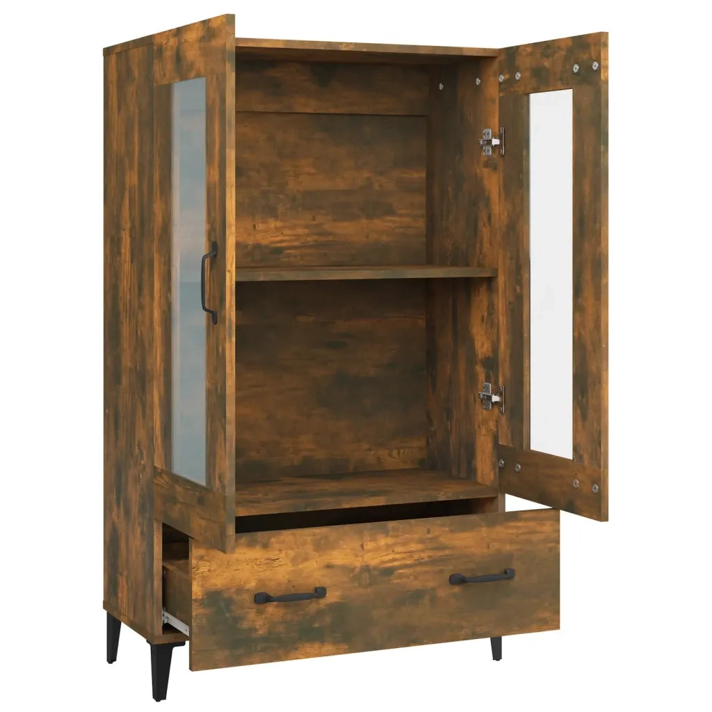 Credenza Rovere Fumo 70x31x115 cm in Legno Multistrato 817480