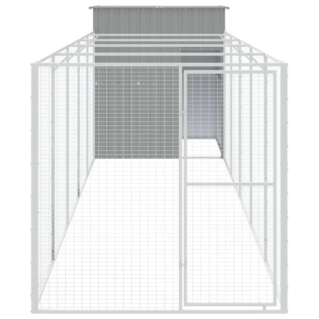 Casetta Cani Corsa Grigio Chiaro 165x659x181 cm Acciaio Zincatocod mxl 93933