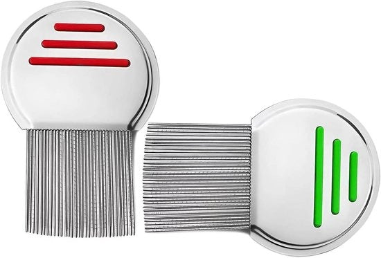 Due pezzi di acciaio inossidabile anti-kam per la rimozione di capelli di lombrico (rosso e verde)